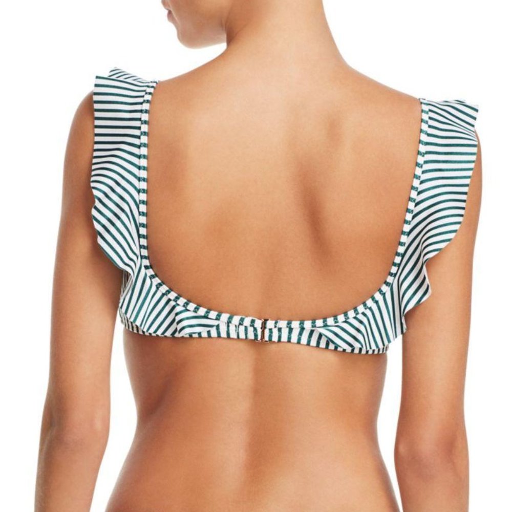 Tori Praver Vada Striped Ruffle Bikini Top - Picture 2 of 11